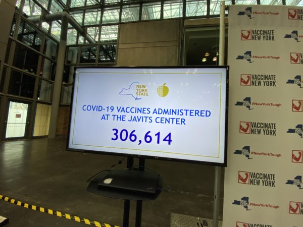 3月31日現在までのJavits Centerでのワクチン接種者